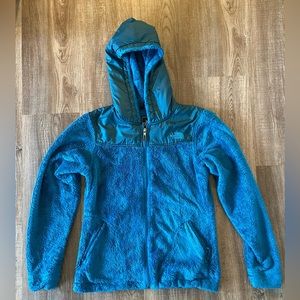 The North Face Blue Hooded Fuzzy Zip-Up
